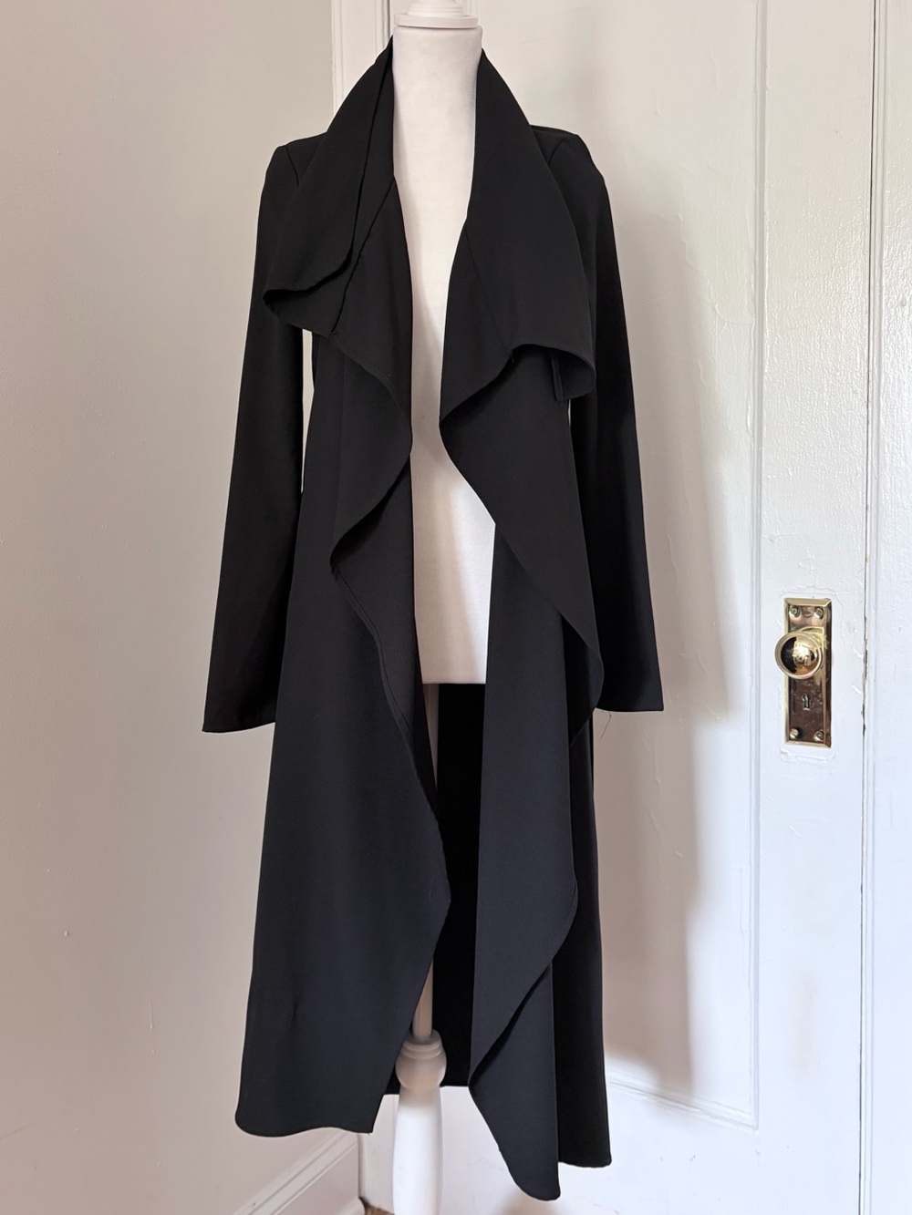 Revamped Black Longline Drape Cardigan